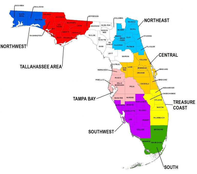 Florida Southwest Fl Map VisCom Sign Language Interpreting Services   Florida Southwest Fl Map 768x677 